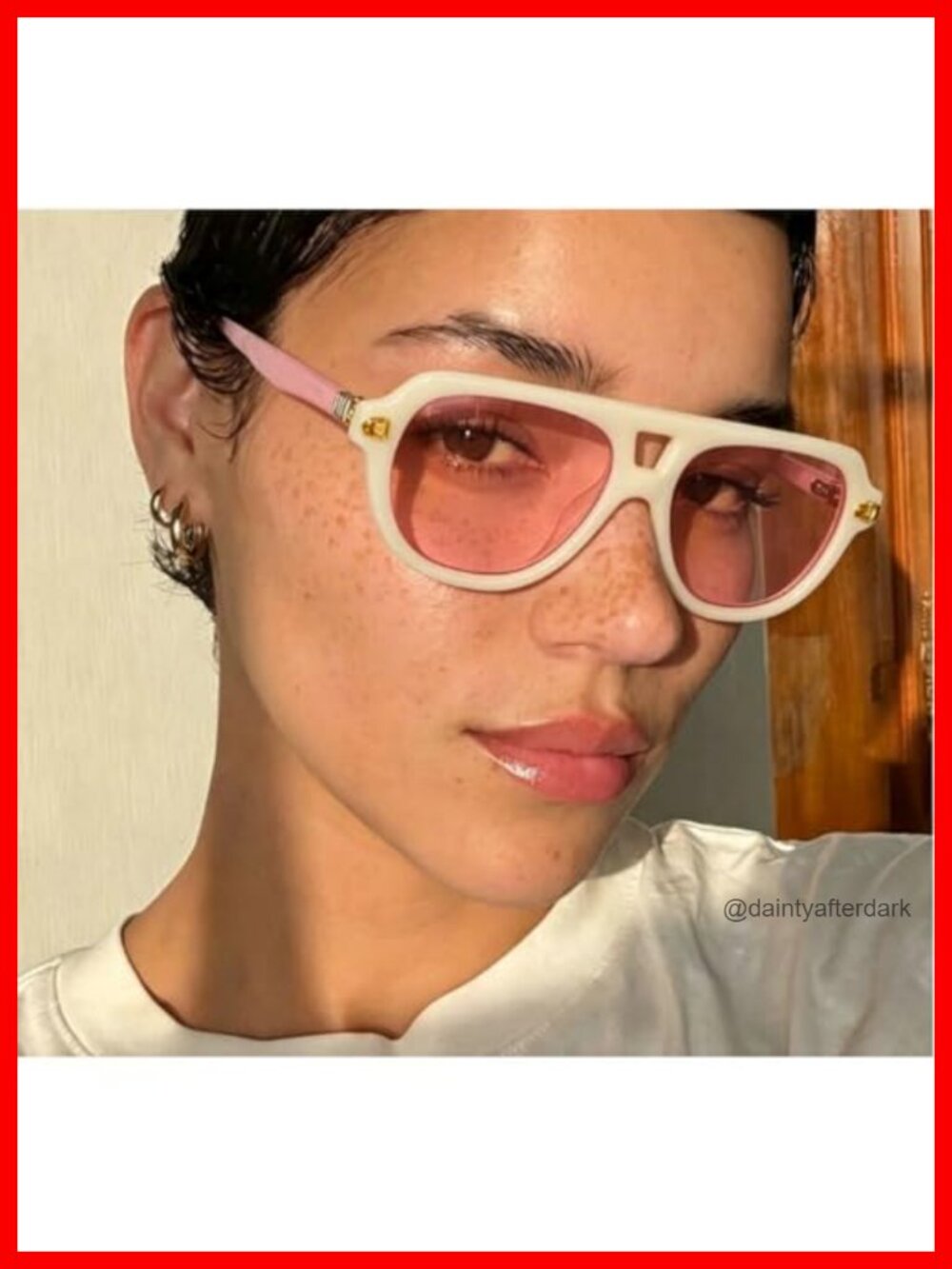 Retro Double Bridge Pilot Sunglasses with Gradient Clear Lens UV400 - Picture 2 of 6